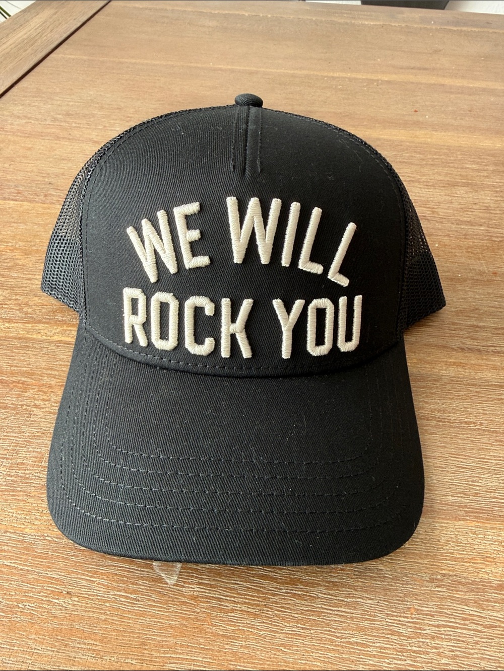 Queen We Will Rock You Snapback Trucker Hat Black NWOT